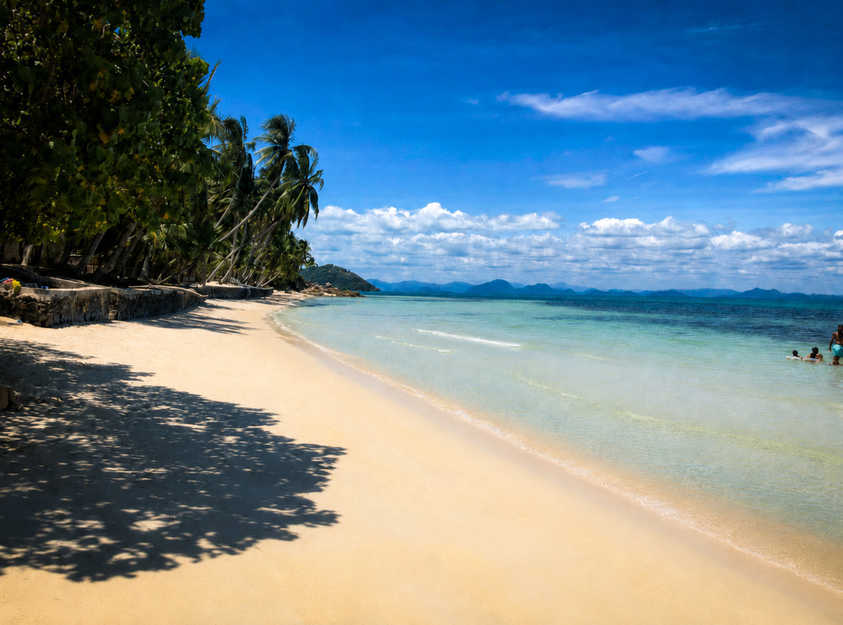 Taling Ngam beach — steps from the campus